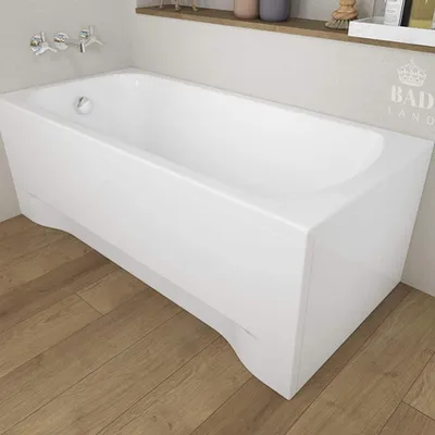 Produktbild von BADLAND Badewanne Rechteck Classic 130x70 mit Acrylschürze, Füßen und Ablaufgarnitur GRATIS