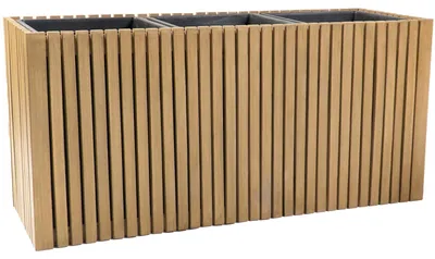 Image de VIVANNO Bac à plantes en bois MAXI, veinure marron clair - 84x30x40 cm