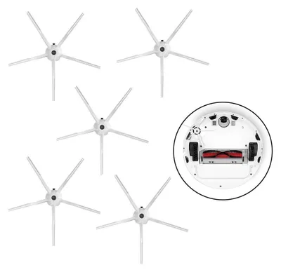 Produktbild von 5 Stücke Weichleim Seitenbürste für Roborock S7/S7+/S7 Pro Ultra/Q7/Q7 Max/S8/S8 Pro Ultra/S5/S6 und E Ersatzteile, Weiß
