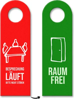 Produktbild von Besprechung läuft - Bitte nicht stören Türhänger Warnschild Türschild filz