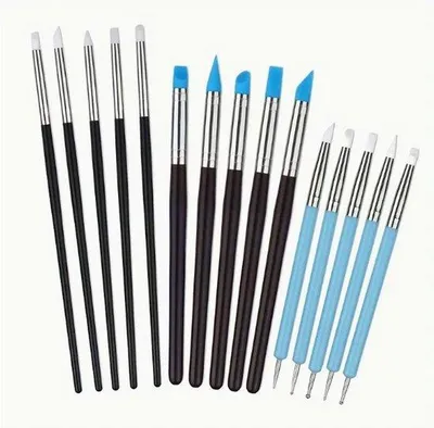 Produktbild von Silikonmodellier-Set, 15-teilig, DIY-Gerät für Reliefschöpfung, für Potters und Künstler
