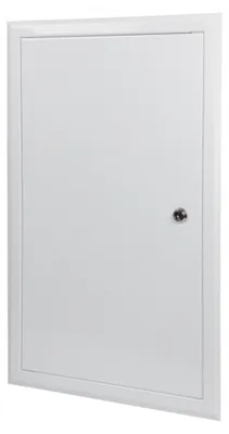 Produktbild von Laco DR-2 Revisionstür Weiß Metall 300x400mm mit Schloss