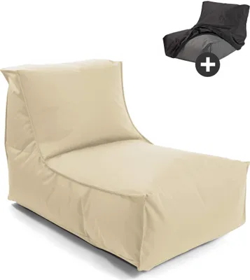 Produktbild von mokebo® Sitzsack mit Schutzhülle für Kinder & Erwachsene 'Der Sundowner', Bean Bag mit Füllung oder Bodenkissen für Indoor & Outdoor, auch als Liegekissen, Relaxliege oder Liege in Beige