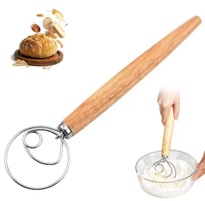 Produktbild von Dänischer Schneebesen - Teigrührer für Brotbackzubehör - Edelstahl - 25 cm
