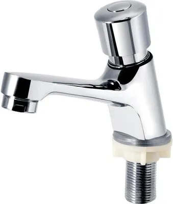 Immagine prodotto di Rubinetto per lavabo con 1 maniglia - A cascata - Autochiusura - Acciaio cromato - Bagni pubblici