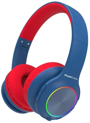 Image de Casque pour enfants PowerLocus - PLED, sans fil, bleu/rouge