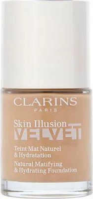 Produktbild von Clarins Skin Illusion Velvet Natural Matifying & Hydrating Foundation flüssiges Make-up mit mattierender Wirkung 112C Amber 30 ml