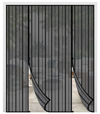 Produktbild von Fliegengitter Tür Magnet 158x206cm Fliegengitter Doppeltür Ohne Bohren, Insektenschutz für Schiebetür Balkontür, Reißfest, Fokussierte Magnete für Schnelleren Verschluss