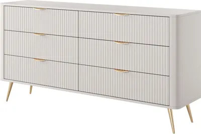 Zdjęcie produktu dla FURNLUX Kredens Lante Biały 163cm / Kolor główny: Beżowy / Wymiary: 163 x 81 x 38 cm
