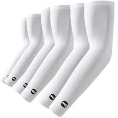 Immagine prodotto di Maniche protettive UV per il sole, con effetto rinfrescante, a compressione, adatte per tatuaggi, unisex, 3 paia, colore bianco, taglia XXL