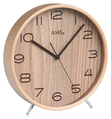 Produktbild von AMS 5118 Funk-Tischuhr, Beige, Holz, Mineralglas