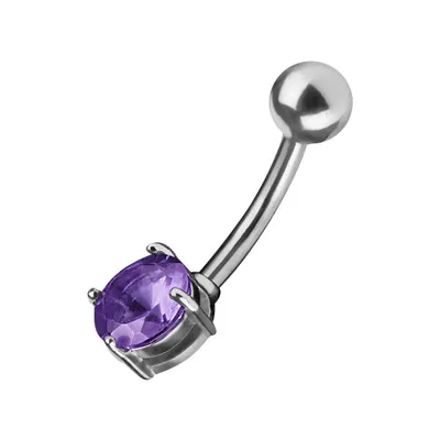 Produktbild von Taffstyle Bauchnabelpiercing Bauchnabelpiercing Stecker Kristall Kugel, Tanzanite