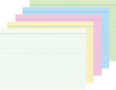 Immagine prodotto di Schede RNK DIN A6 20 schede ciascuna foderate di bianco/giallo/rosa/blu/verde