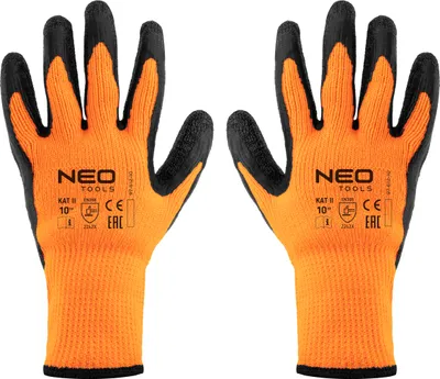 Obrázok produktu pre NEO TOOLS Izolované pracovné rukavice, polyester potiahnutý latexom, EN ISO 13997 X, odolné proti oderu, odolné proti porezaniu ostrými predmetmi, odolné proti roztrhnutiu, protišmyková úprava; veľkosti 8-10 (10)