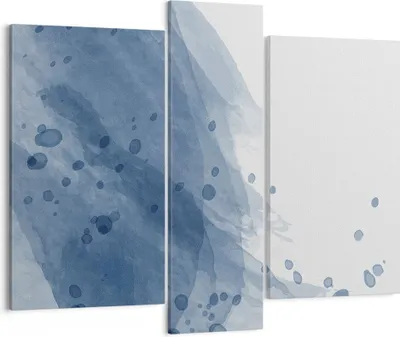 Produktbild von Bild auf Leinwand - Leinwandbild - 3 Teile - Blau Weiß Hintergrund - 95x80cm - Wand Bild - Wanddeko - Wandbilder - Leinwanddruck - Bilder - Wanddekoration - Leinwand bilder - Wandbild - CB95x80-5088