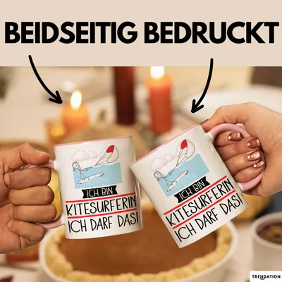 Produktbild von Geschenk für Kitesurferin Tasse Lustige Geschenkidee Geburtstag Ich Bin Kitesurferin Ich Darf Das (Rosa)