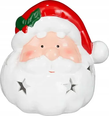 Imagen del producto de Calentador de tazas de cerámica navideño, 15 cm, diseño de Papá Noel, decoración festiva
