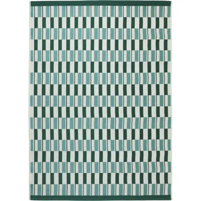 Produktbild von Outdoor-Teppich 200x300 cm Grün - Flachgewebe & Wasserdicht - Geometrisches Muster für Balkon Terrasse Küche