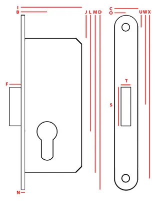 Immagine prodotto di Serratura della porta della stanza PZ 155/35 Serratura della porta della stanza Serratura da infilare Serratura Z093