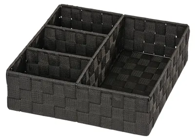 Produktbild von WENKO Organizer Adria schwarz Aufbewahrung Box Behälter Korb Fächer Bad Schrank