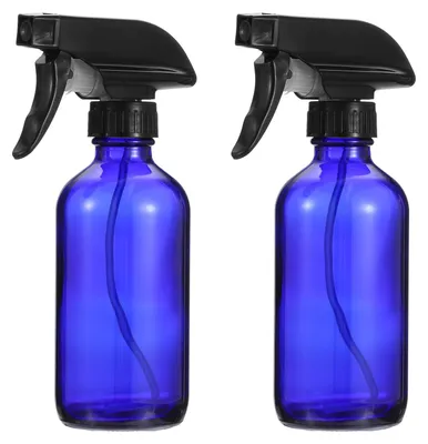 2er Set 8 oz Glas-Sprühflasche, blau, lecksicher, leer