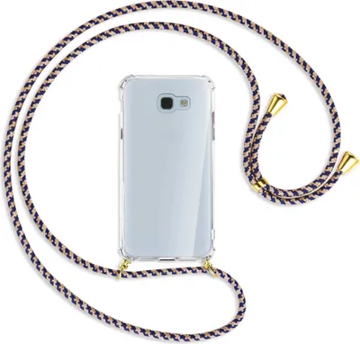 Produktbild von Handykette Backcover-Schutzhülle mit Band (Metall goldfarben) für Samsung Galaxy A5 2017 - blau+beige