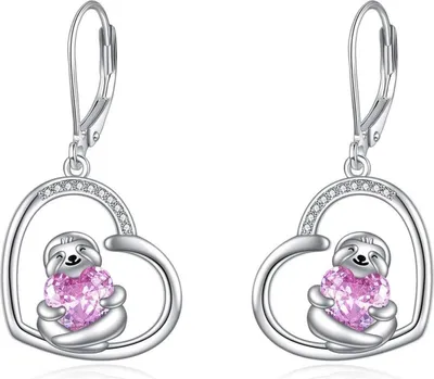 Image de VONALA Boucles d'oreilles champignon 925 argent sterling Boucles d'oreilles rouges Heart Dangle champignon
