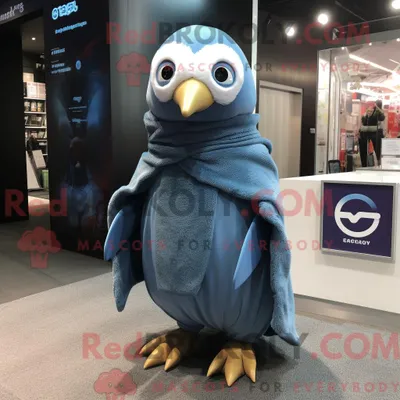 Produktbild von Maskottchenkostüm REDBROKOLY Blauer Pinguin mit Rollkragen und Schalklammern