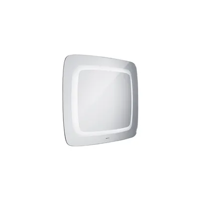Produktbild von Nimco Spiegel – Badezimmer-LED-Spiegel, Serie 7000, 800 x 650 mm, abgerundet, Aluminium, Modell ZP 7001