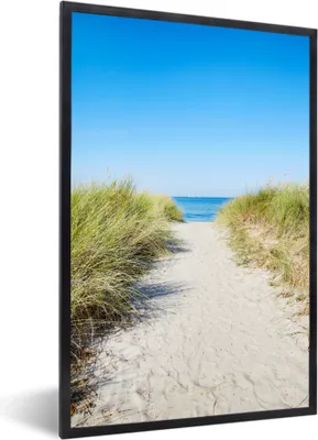Produktbild von MuchoWow® MuchoWow® Gerahmtes Poster Strand - Weg - Sommer 60x90 cm - Poster mit zchwarzem Bilderrahmen - Kunst