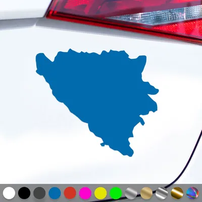 Produktbild von PantherPixel Bosnien Aufkleber Umriss Kontur Reisen Herzegowina Sticker Auto Geschenkidee Farbe Blau