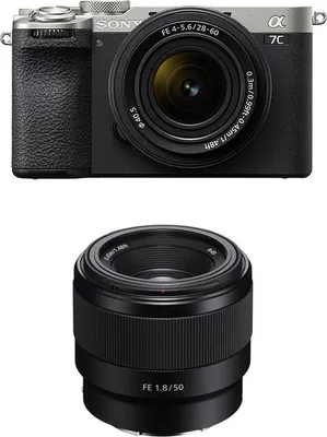 Immagine prodotto di SONY ALPHA 7C II Argento + Obiettivo FE 28-60mm f/4-5.6 + Obiettivo FE 50mm f/1.8