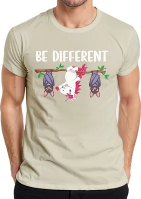 Produktbild von Einhorn Fledermaus Be Different Autismus Statement Spruch Lustig Herren T-Shirt, Natur, XXL