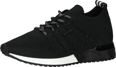 A single black sneaker is shown from the side against a white background.