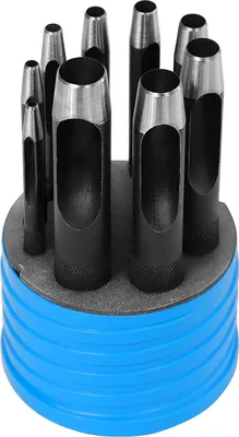 Productafbeelding van Famanu set van 9 ponsen voor het maken van gaten, met diameters van 3 tot 14 mm