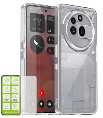 Produktbild von Für Nothing Phone 3a Pro Silikon TPU Schutz Hülle Cover Transparent + H9 Hart Glas Folie
