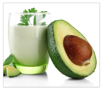 Produktbild von Spritzschutz Herdabdeckplatte Schneidebrett aus Glas Avocado Smoothie 1-Teilig (60x52cm)