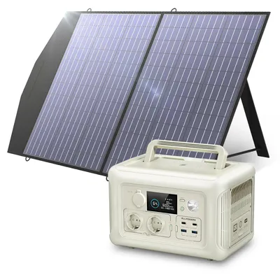 Zdjęcie produktu dla Stacja zasilania - Generator - Agregat - Powerbank - Przenośny - 600W - z panelem słonecznym 100W