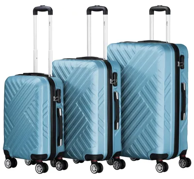 Immagine prodotto di Valigia set trolley da viaggio - 3 pezzi - ABS - Blu - XL, L e M