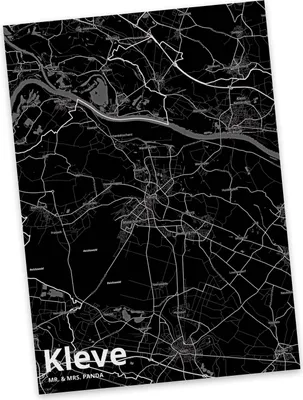 Produktbild von Mr. & Mrs. Panda Postkarte Kleve - Geschenk, Stadt, Grußkarte, bildkarte, Dorf Karte Landkarte Map Stadtplan, Ansichtskarte, Postkarten, Ansichtskarten