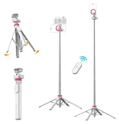 Zdjęcie produktu dla Statyw 149cm 1/4" + MagSafe do Aparatu na Telefon + Pilot ULANZI MT-44 M / SKU: S160 / Biały