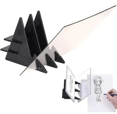 Optisches Zeichenbrett A4, 13,5 x 20 cm, schwarz, für Handy & Tablet