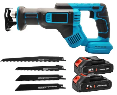 Zdjęcie produktu dla Piła szablasta akumulatorowa - 18 V - 300 mm - Płynna regulacja prędkości - Do cięcia drewna i metalu - 2 akumulatory