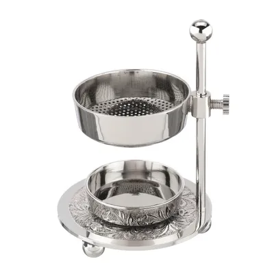 Produktbild von Räucher Stövchen verstellbar Messing vernickelt Höhe 11 cm