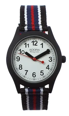 Produktbild von Adora Youngline | Kinderuhr 3 Bar analoge Quarzuhr Nylonband schwarz