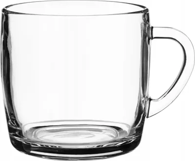 Obrázek produktu pro Skleněný hrnek/skleněná šálek – šálek na kávu a čaj – 310 ml – s uchem – na vodu a džus