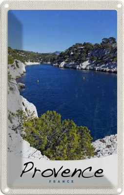 Produktbild von vianmo Blechschild 18x12 cm Provence Frankreich Meer Gebirge Abenteuer Reisen Urlaub