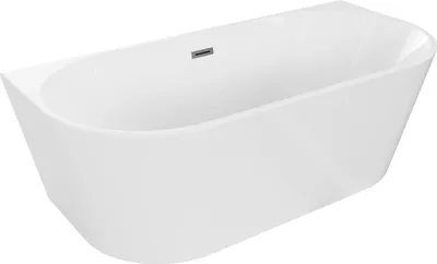 Produktbild von Mexen Oval Bad freistehend Wand 150 x 75 cm, weiß, Ablauf gun metal - 52671507500-95