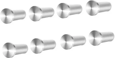 Imagen del producto de Ganchos de pared de acero inoxidable Ibenzoa® (SUS304) – Juego de 8 unidades, acabado plateado cepillado, montaje con tornillos discretos, resistentes a la oxidación y la corrosión, capacidad de carga de hasta 30 kg