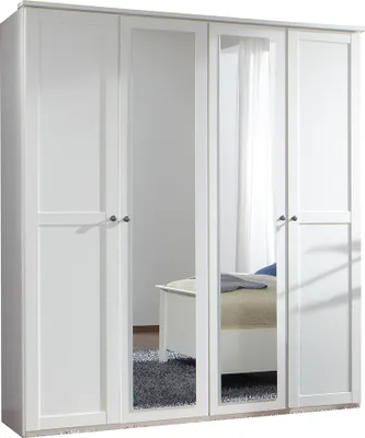 Produktbild von Kleiderschrank 180cm, 4-türig, weiß mit Spiegeltüren, CROPANI-43